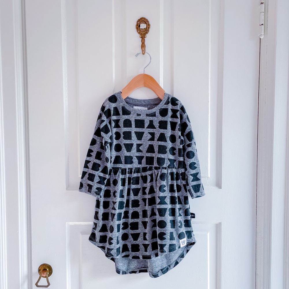 Super cute HUXBABY alphabet hi low dress